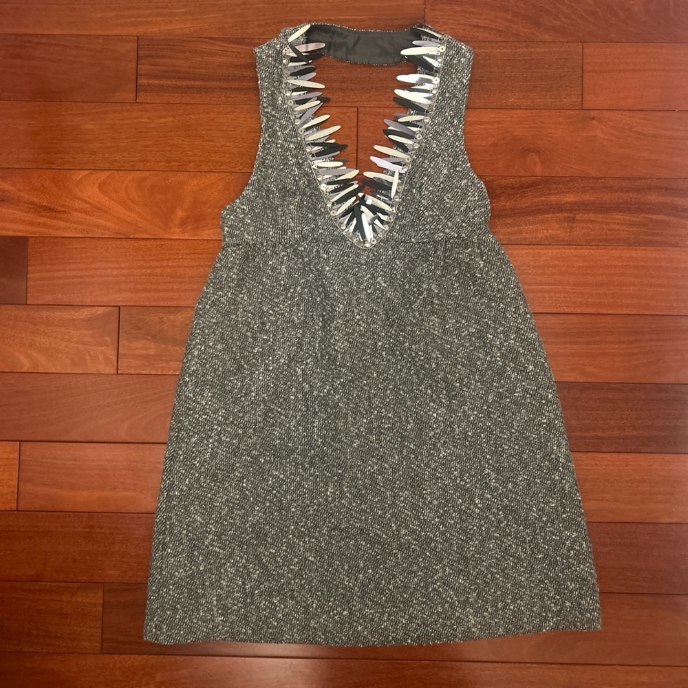 Anna Sui Gray tweed dress